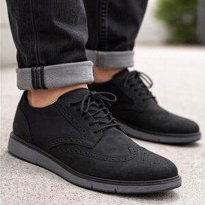 SWIMS Motion Wingtip Oxford Black Nubuck Hybrid Dress Sneaker Men’s 11